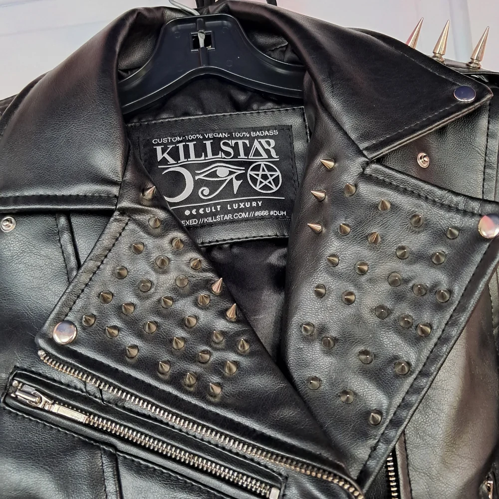 Killstar Black Spiked Biker Jacket - Picture 3 of 10
